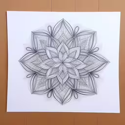 a piece of paper that has been drawn in pencil on top of it,the drawing depicts a floral arrangement with leaves