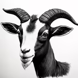 an animal that is standing up with long horns