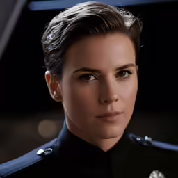 a beautiful young lady in a military uniform