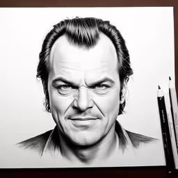 pencil drawing of the actor jeffway on paper