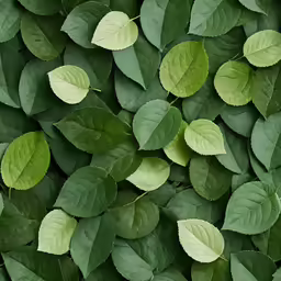 the leaves of green foliage are lush and green