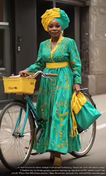 a woman that is holding a basket and some bikes