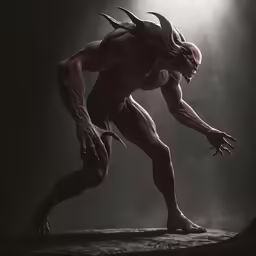 the devil is posed for a creepy photo