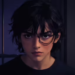 a very cute looking young person with a very messy hair