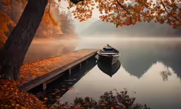a boat sitting on a dock in the water