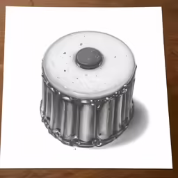 a drawing of a ring - shaped device sitting on top of a wooden table