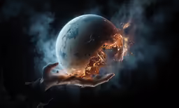 someone is holding the earth in their hands
