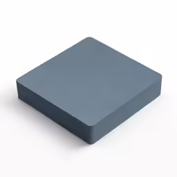 a square, light blue foam box with one piece missing