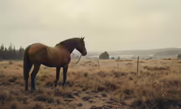 an individual is in the open field with a horse