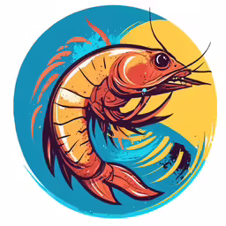 a shrimp fish in the water with waves