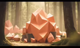 an image of a forest with many strange looking objects
