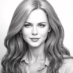 black and white portrait of a young woman