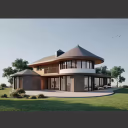 an image of a house that appears to be a round home