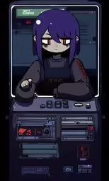 a picture of a man with long hair in front of some electronic equipment