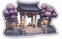 a chinese building next to some trees