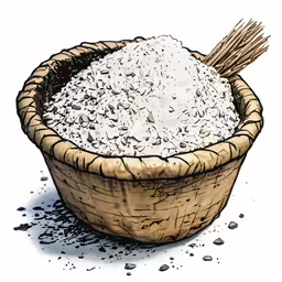 a wooden bowl filled with white rice