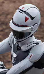 a person in a helmet with a microphone