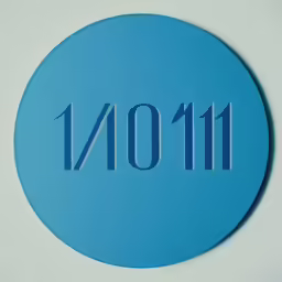 a blue circular sign with the word 11 / 4n on it