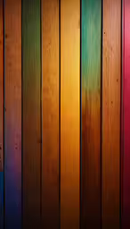 an image of colorful wooden panels for the background,the wood wall is painted all different colors