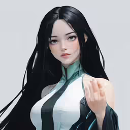 the female avatar has very large breasts and is wearing a dress