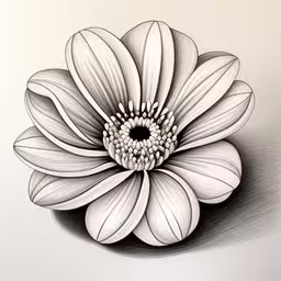 this is a drawing of a flower that looks like a white daisy