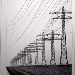a field full of lots of electrical wires