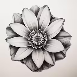 a drawing of a flower made from pencils