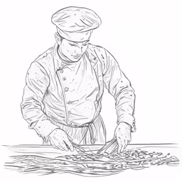 an image of a man making a meal on a paper