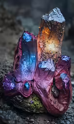 a rock with different colored rocks on it