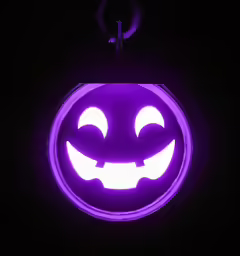 a purple illuminated face with many eyes