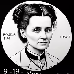 an old photo of a woman in her black and white likeness