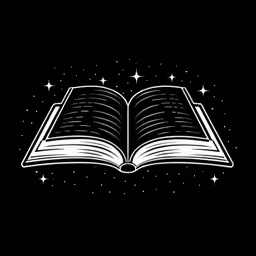 an open book on a black background