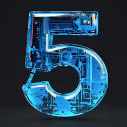 the number five made up of a lot of circuit boards