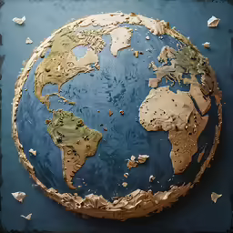 an image of the earth as it is painted gold