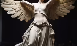 a sculpture in the shape of a angel with long legs