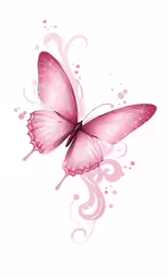 pink butterfly with swirly pink wings