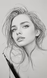 a drawing with a pencil and some pen