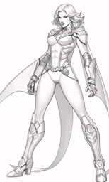 an artistic drawing of a woman in armor