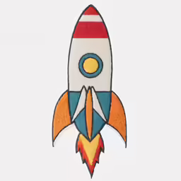 the colorful rocket is a good example of an embroidery design