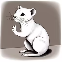 a drawing of an animal sitting on the ground