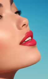 a close up of the lips and neck of a woman