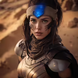 a beautiful woman with makeup painted in silver