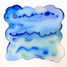 some blue ink that is on white paper
