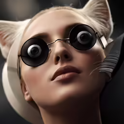 an artistic photograph of a woman with black glasses