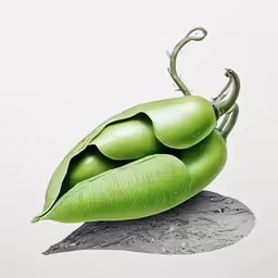 a pea pea green on a leaf is shown