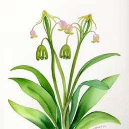 a painting of a flower with watercolors on the side