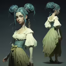 some blue hair is standing up and holding something