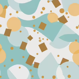 blue with gold dots and white dots pattern