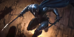 a statue of the batman is in the middle of a dark room