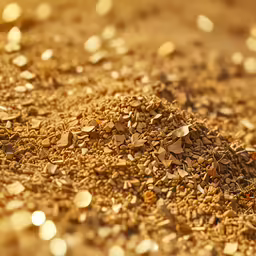 a close up of some small pieces of gold glitter